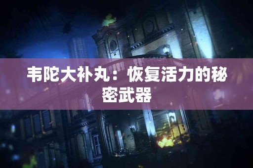 韦陀大补丸：恢复活力的秘密武器